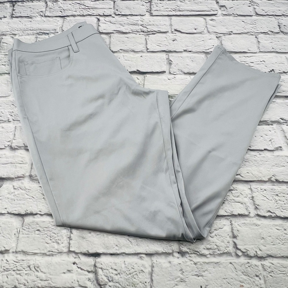 Travis Mathew Mens Golf Pants Size 36 Grey Polyester Flat Front Lightweight